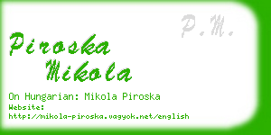 piroska mikola business card